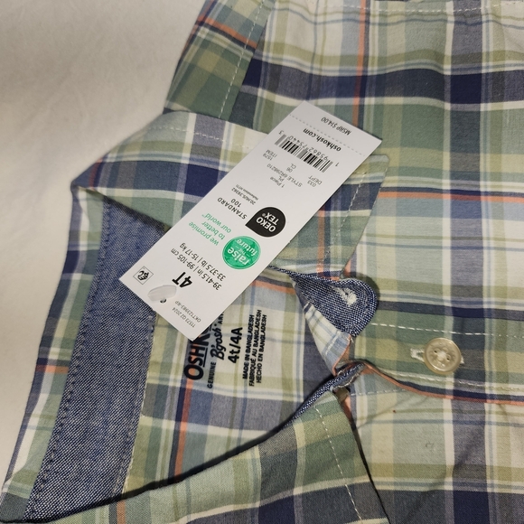OshKosh B'Gosh Kids' Plaid and Denim Shirt Set of 2 (4T), 100% Cotton. - Picture 5 of 12